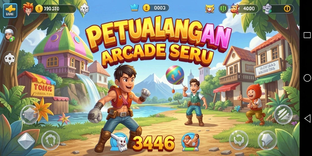 Screenshot gameplay menampilkan keseruan bermain 3446 di level menantang.