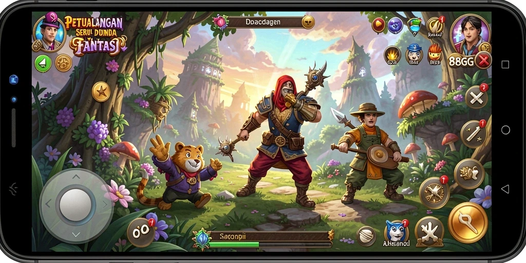 Screenshot gameplay dari 8G8G menunjukkan aksi petualangan yang menegangkan.