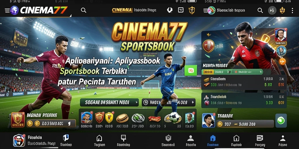 Tampilan screenshot utama CINEMA77 yang menampilkan gameplay Sportsbook.