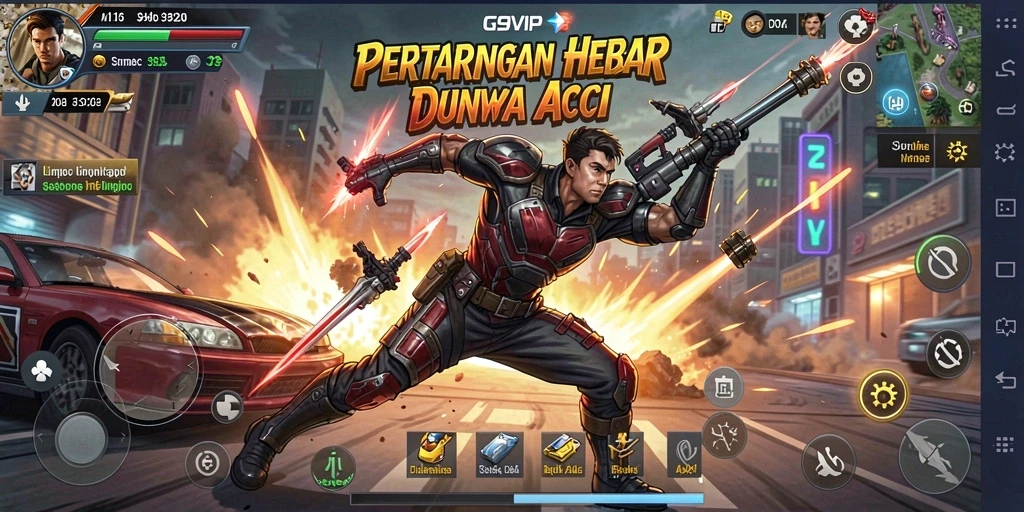 Screenshot menampilkan pertarungan aksi seru dalam G9VIP.