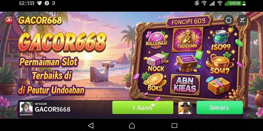 Tampilan gameplay GACOR668 dengan slot yang menarik dan interaktif.