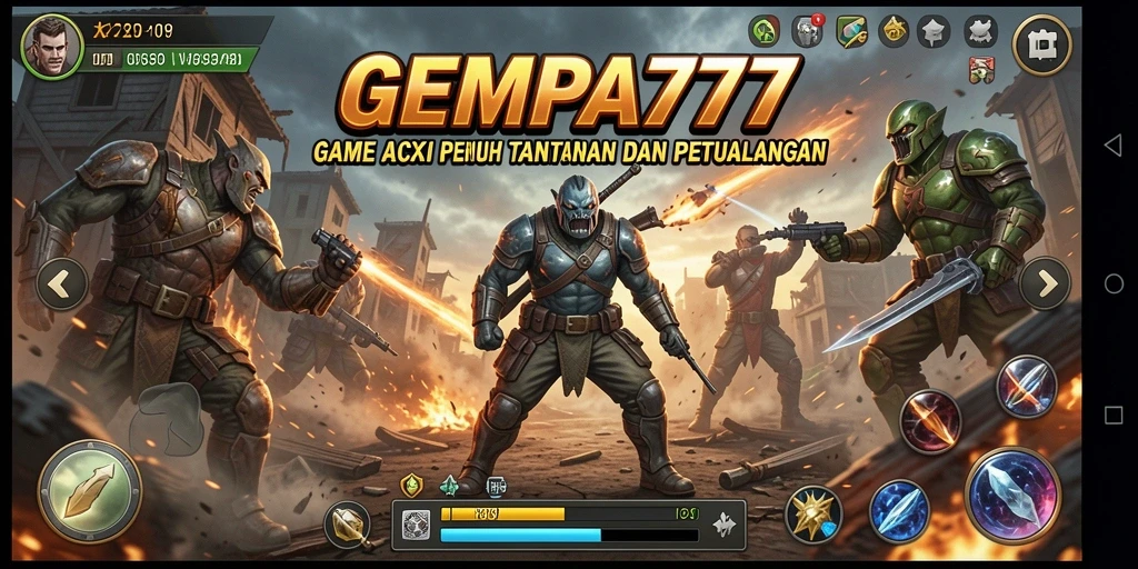 Tampilan gameplay mendebarkan dari GEMPA777 dengan aksi seru.
