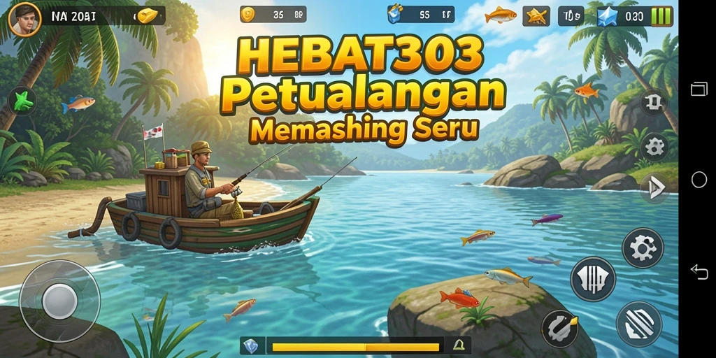 Tampilan gameplay seru HEBAT303 saat memancing.