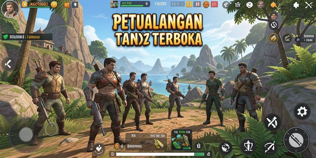 Tangkapan layar menampilkan aksi gameplay JAGOTOGEL di dunia terbuka yang luas.
