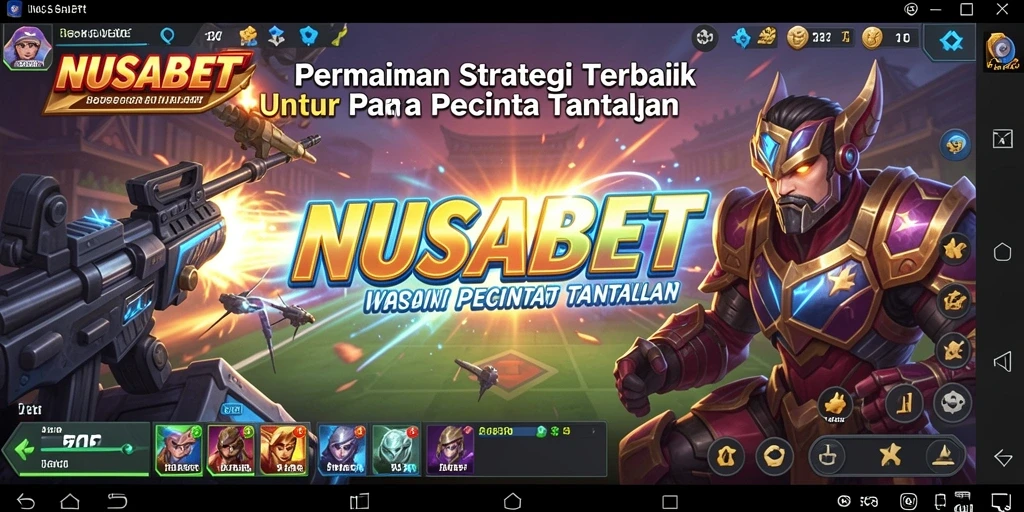 Screenshot utama NUSABET menampilkan aksi seru dalam gameplay strategi.