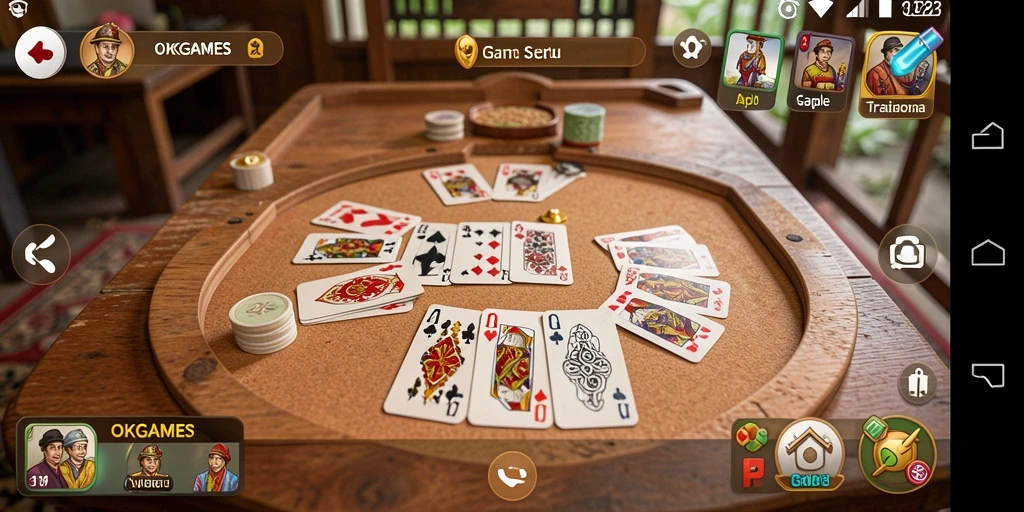 Tampilan gameplay Gaple yang seru dan menarik di OKGAMES.