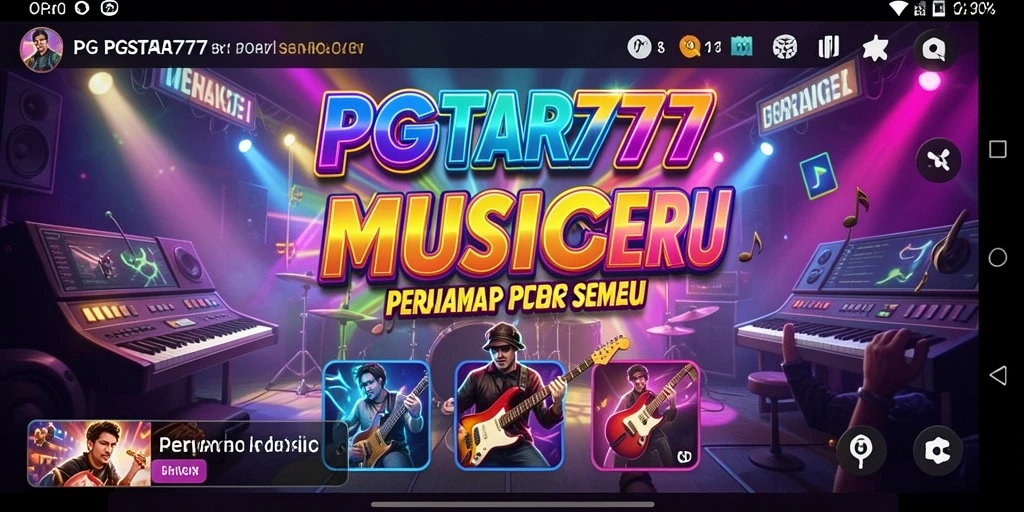 Tampilan gameplay PGSTAR777 dengan berbagai genre musik yang menarik.