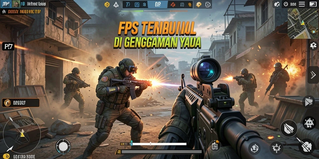 Tampilan gameplay menegangkan dalam PP7 dengan aksi tembak-menembak yang intens.