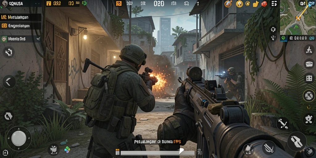 Tampilan gameplay menegangkan dari QQNUSA saat pertempuran berlangsung.