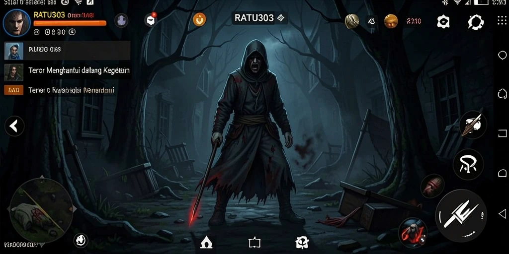 Screenshot menampilkan momen menegangkan dari gameplay horor.