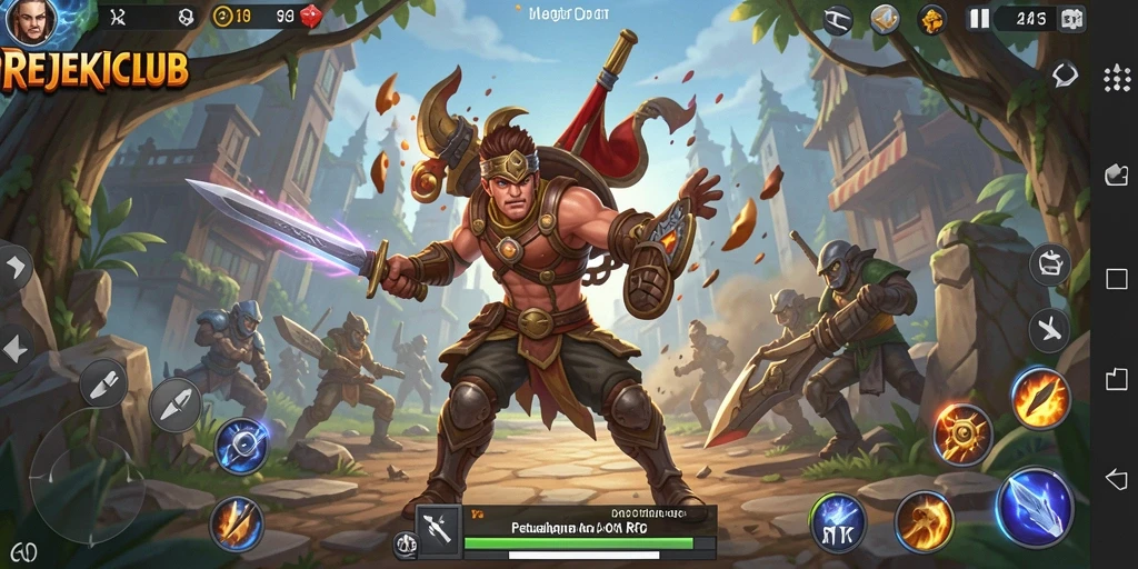 Tampilan gameplay seru dalam dunia fantasi REJEKICLUB.