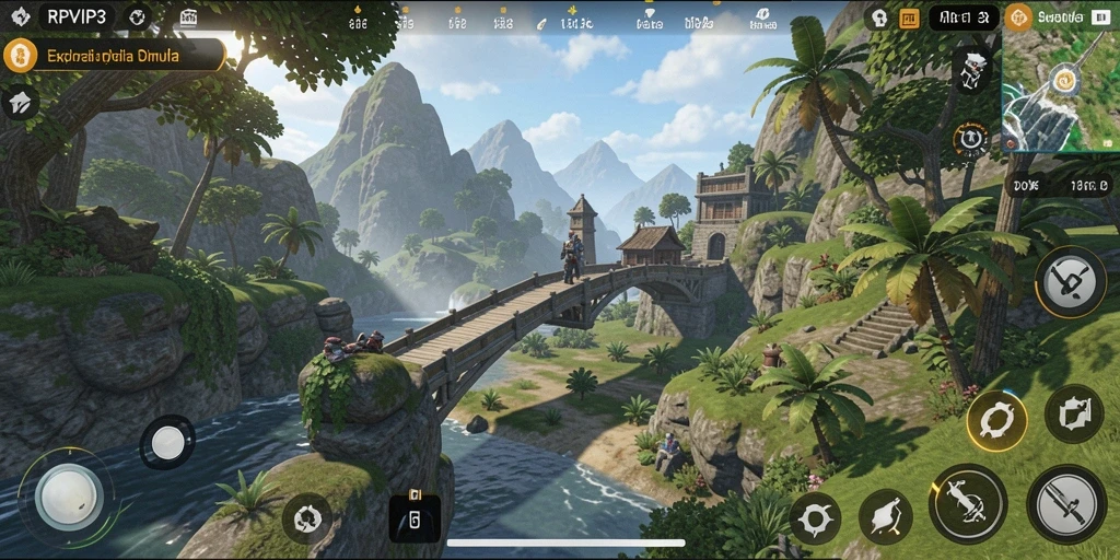 Screenshot gameplay RPVIP3 menunjukkan eksplorasi dan interaksi dalam dunia simulasi.