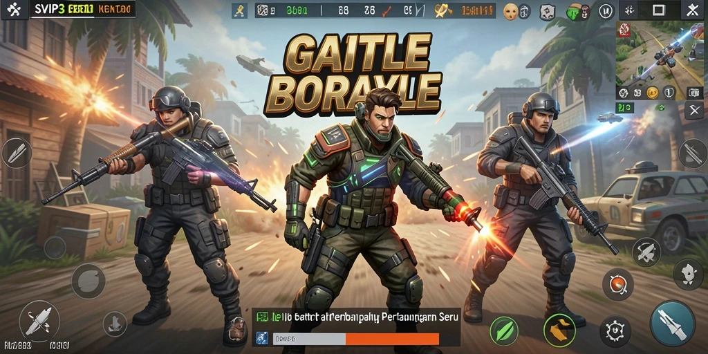 Screenshot gameplay <strong>SVIP3</strong> menampilkan aksi seru Battle Royale.