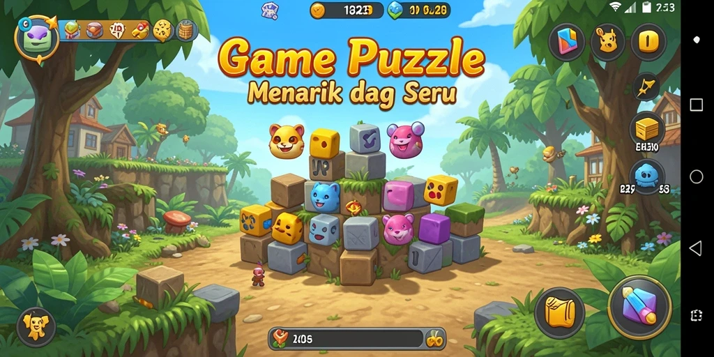 Screenshot dari gameplay TGER123 yang menunjukkan tantangan puzzle.