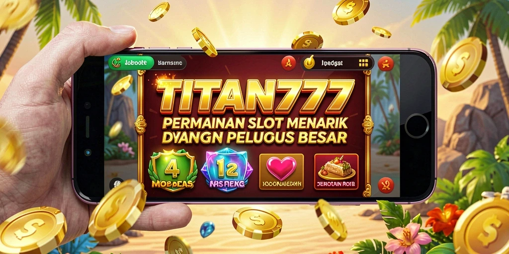 Tampilan gameplay menarik dari TITAN777 yang penuh warna.