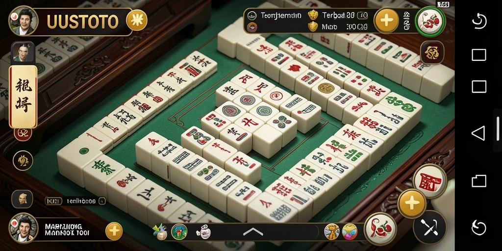 Screenshot UUSTOTO menampilkan gameplay Mahjong yang mendebarkan dan penuh strategi.